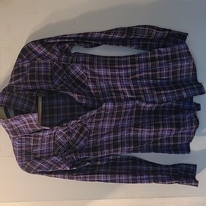 Athleta button down plaid flannel XXS